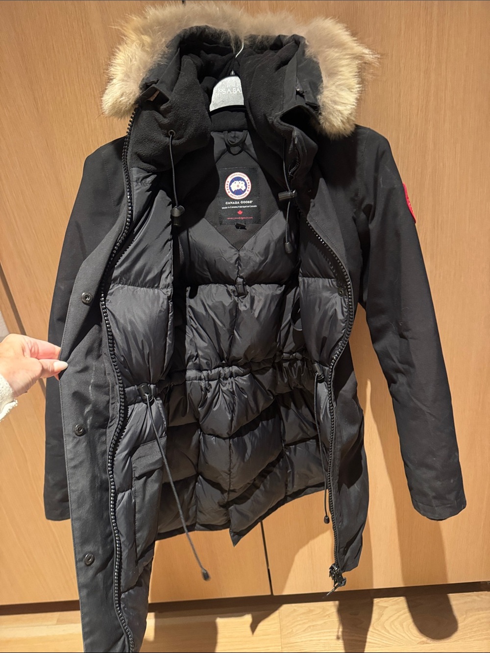 Canada Goose Black Parka with Natural Fur-Trim Hood - Picture 4 of 5